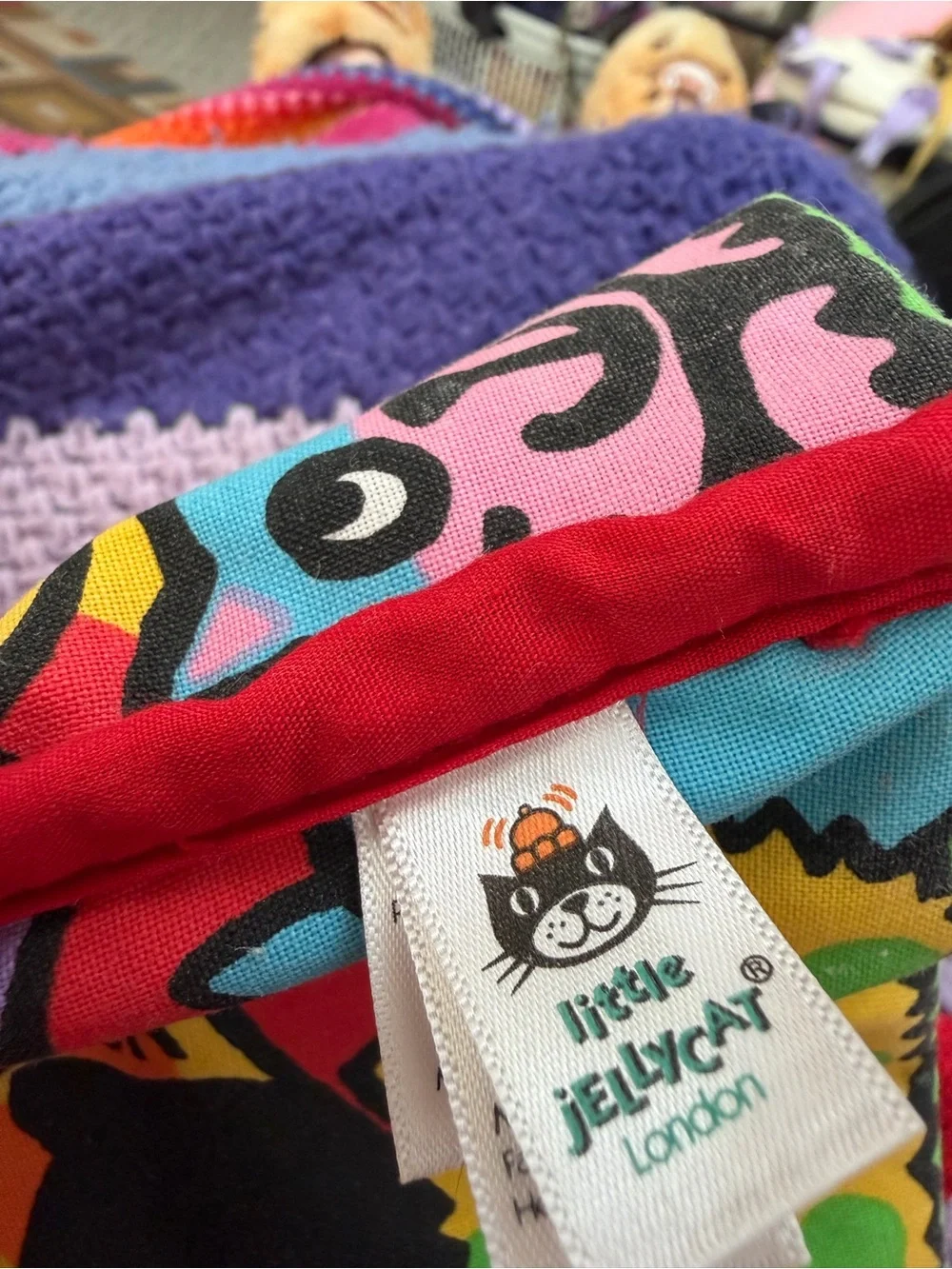 Little Jellycat Kitty Tails Soft Sensory Crinkle Cloth Baby Book